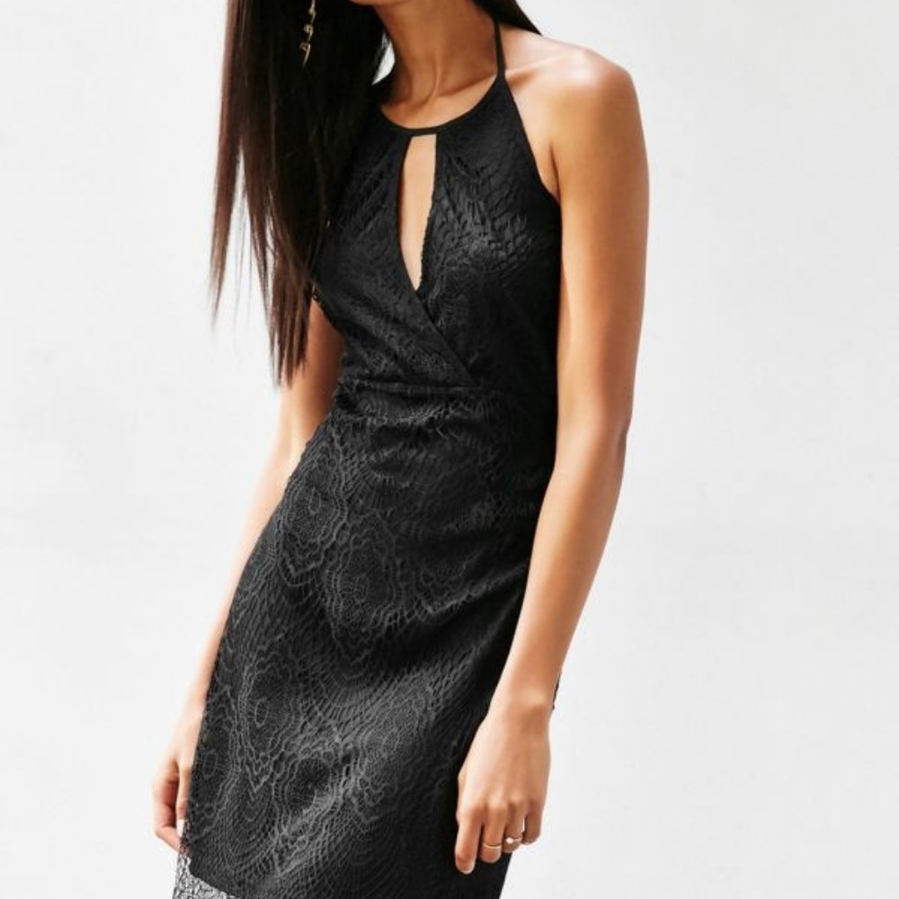 Urban Outfitters Lace Midi Dress - Black